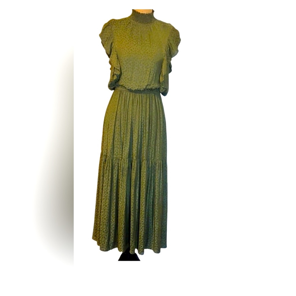 NWT Steve Madden Green Cheetah with Ruched Maxi Design